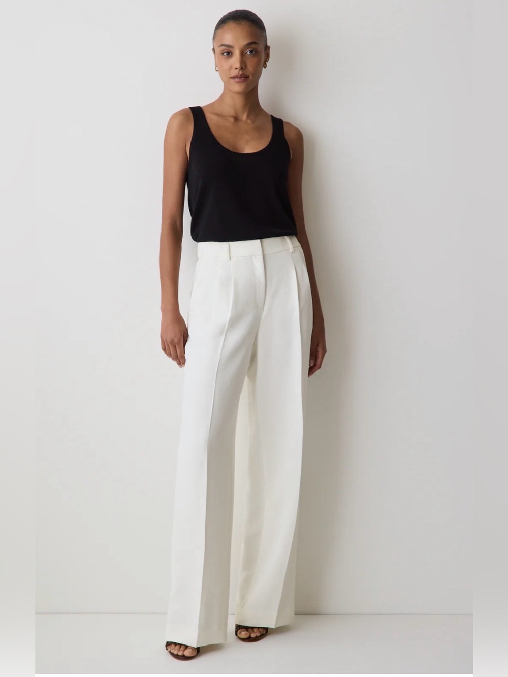 RW&CO. High-Rise Wide-Leg Pant Size 8 White